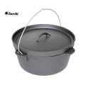 Pre-seasoned dutch oven with stainless steel handle